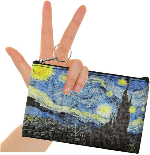 Van Gogh Starry Night Change Purse for Women With Zipper Coin Pouch Coin Bag Zipper Clutch Pouch Small Wallet Gifts for Women Girls...