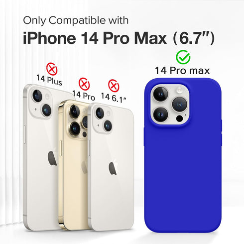 GONEZ for iPhone 14 Pro Max Case Silicone, Compatible with Magsafe, with 2X Screen Protector + 2X Camera Lens Protector, Liquid Silicone Shockproo...