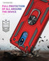 TJS Phone Case Compatible with LG Stylo 5/Stylo 5 Plus/Stylo 5V/Stylo 5X, Defender Metal Ring Magnetic Support Kickstand Heavy Duty (Red)...