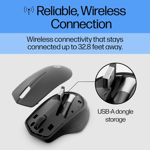 HP Wireless Silent 280M Mouse - Ergonomic Right-Handed Design, 18 Month Battery Life, and 2.4GHz Reliable Connection - Works for Computers and Lap...