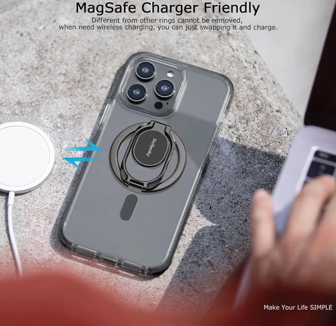 Magnetic Phone Ring Holder, Double Adjustable Phone Grip and Stand Compatible with MagSafe Ring Holder, Compatible with PopSockets MagSafe Ring Re...