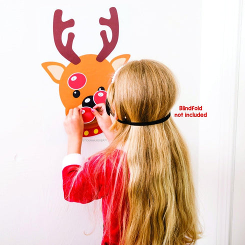 Stickamajigger Stick the Red Nose on the Reindeer Poster Game - Restickable Reusable...