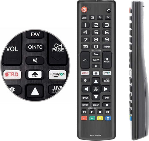 Universal Remote Control AKB75095307 for LG-TV-Remote, Compatible with LG UHD OLED 4K 8K Smart TVs...