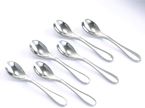 Knork Stainless Steel Demitasse Spoon (Set of 6), Shiny Gloss Silver, Tiny Coffee-Appetizer Specialty Spoons...
