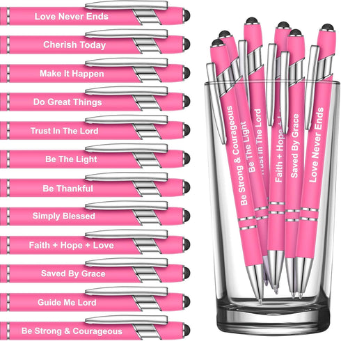 12 Pcs Inspirational Ballpoint Pens Funny Pen Quotes Pen Motivational Encouraging Screen Touch Stylus Pen for Office Colleague Coworker, Black Ink...