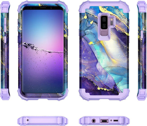 Rancase for Galaxy S9 Plus Case,Three Layer Heavy Duty Shockproof Protection Hard Plastic Bumper +Soft Silicone Rubber Protective Case for Samsung...