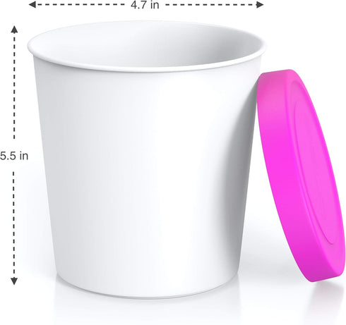 BALCI - Premium Ice Cream Containers (2 Pack - 1 Quart Each) Perfect Freezer Storage Tubs with Lids for Ice Cream, Sorbet and Gelato! - Pink...