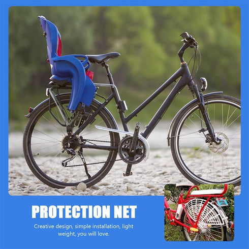 BESPORTBLE Bike Accessories Bike Rear Seat Plastic Protective Net Safety Kids Foot Guard, Plastic Rear-Wheel Protective Meshes, Bike Replacement P...