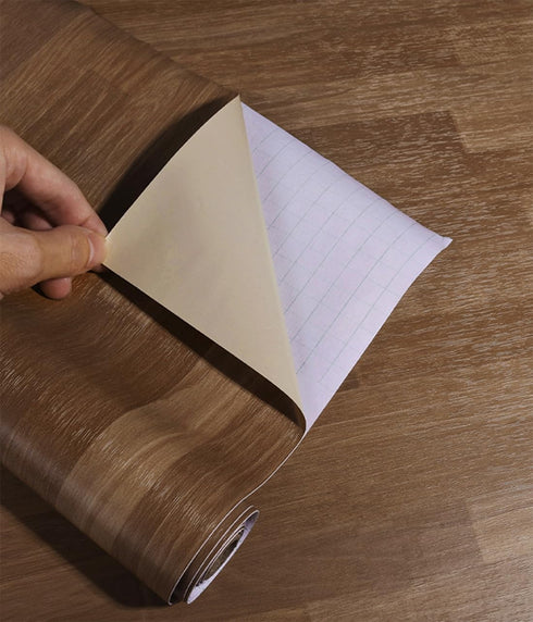 Dark Brown Butcher Block Contact Paper Peel and Stick Kitchen Countertop Wallpaper Shelf Liner Roll for Bathroom Counter Table Laundry Room Wall D...