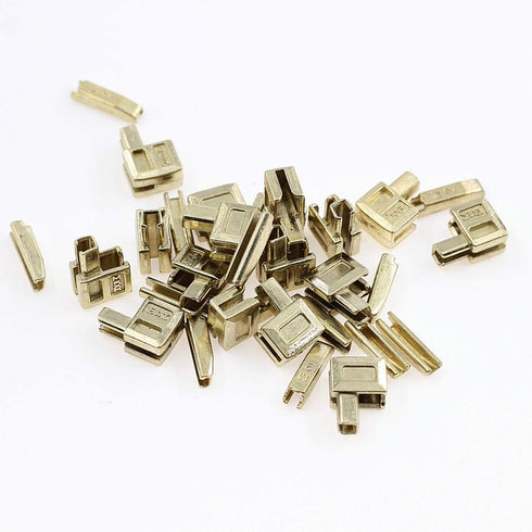 Leekayer 20 Sets #5 Zipper Latch Slider Retainer Metal Insertion Pin Zipper Bottom Stopper Gold...