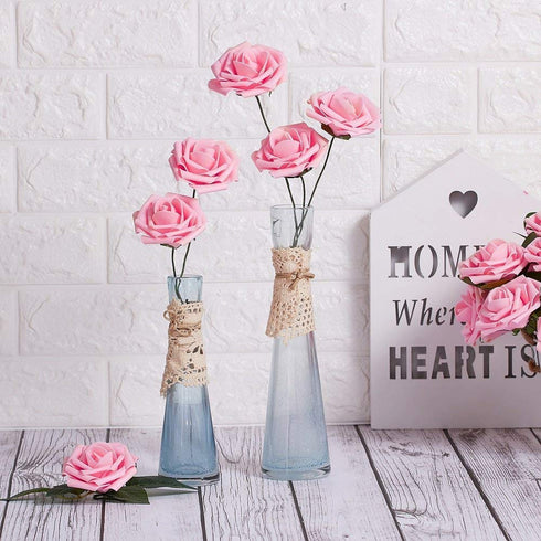 MACTING 2 Dozens 3.5 Inch Feeding Bottle Candy Box with 5 Pcs Artificial Flower Rose for Baby Shower Favor Gift Decoration (Pink)...
