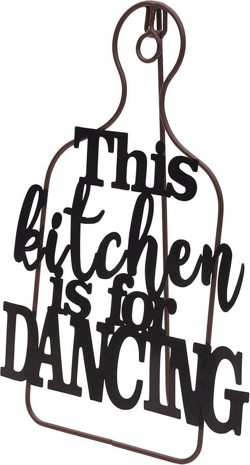 Elements 8.5x0.5x12.38 Inch Metal This Kitchen is for Dancing Easel...