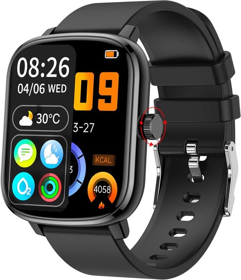 KALINCO Smart Watch for Men, 1.69" Fitness Tracker with Heart Rate, Blood Pressure, Blood Oxygen Tracking, Smartwatch with 100+ Sports Modes, Step...