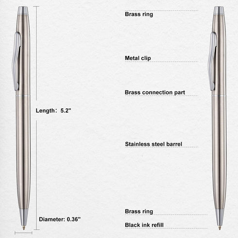 Ballpoint pens 10 pcs Medium Point 1.0 mm Black Ink Ballpoint Pens Smooth Writing Pens School Office Supplies Gifts Stainless Steel Pens...