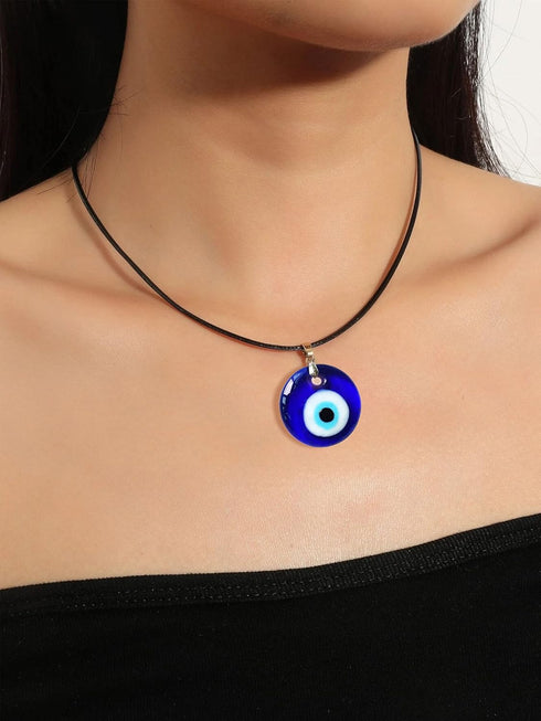 Harry and Henry 2 Pcs Evil Eye Necklace Bracelet Set Blue Glass Turkish Necklace for Women Evil Eye Chain Bracelet Jewelry...