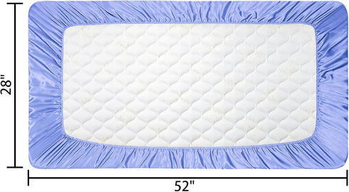 2 Pack Satin Soft Crib Sheet for Baby with Sensitive Hair Silky Baby Mattress Sheet Blue and Green Unisex 52’’x28’’x8’’ Fitted Sheets...