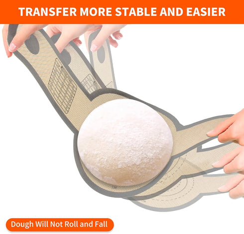 Silicone Bread Sling Dutch Oven Liner, Non-Stick & Easy Clean Reusable Oval and Round Silicone Bread Baking Mat with Long Handles, Easy to Transfe...