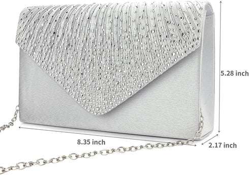 BBjinronjy Clutch Purse Evening Bag for Women Prom Sparkling Handbag With Detachable Chain for Wedding and Party...