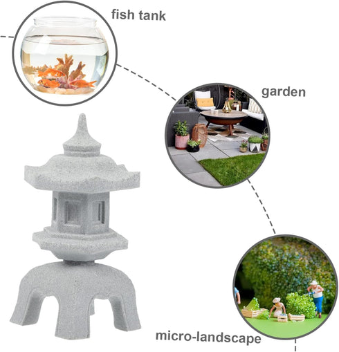 Micro Landscape Decoration Fish Tank Ornaments Miniture Decoration Asian Decorations Chinese Temple Statue Zen Garden Accessories Mini Pagoda Figu...