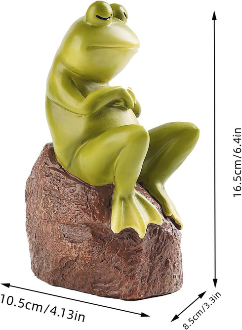 Frog Statue Decoration, Creative Garden Frog, Figurine Deco Crafts Animal Sculptures, Individual Decoration for Yard Garden Outdoor Indoor....