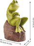 Frog Statue Decoration, Creative Garden Frog, Figurine Deco Crafts Animal Sculptures, Individual Decoration for Yard Garden Outdoor Indoor....