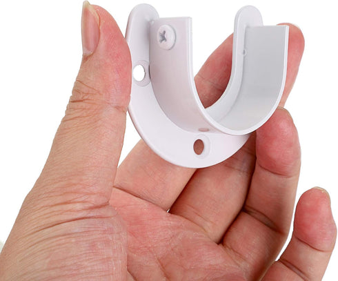 OwnMy 4 Packs Closet Rod End Supports Curtain Flange Rod Holder 1-1/2" Diameter, U Shaped Stainless Steel Closet Pole Sockets Opening Flange Rods ...