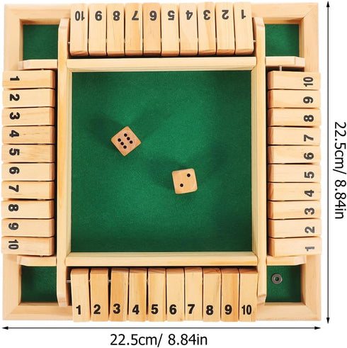 Kisangel Wooden Four-sided Flop Games Digital Wooden Board Game Parent-Child Board Game Educational Toys for Kids (Green)...