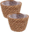 Alipis Seagrass Basket Planter Woven Flower Pots 2pcs 13cm Rattan Storage Basket Plant Container Hand Woven Basket Planter Straw Flower Pot for In...