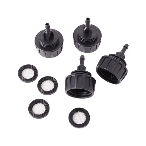 Inner 3/4 inch to Single 1/4 Pipe Joint with Four Black Strainer 6-Point Washers?Garden Irrigation System Used in Gardens,Lawns...