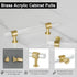 QOGRISUN 2-Pack Acrylic Cabinet Pulls with Brass Base, Gold Modern Drawer Handles, 3-3/4-inch Hole Center for Kitchen, Dresser Drawer Clear Glass ...