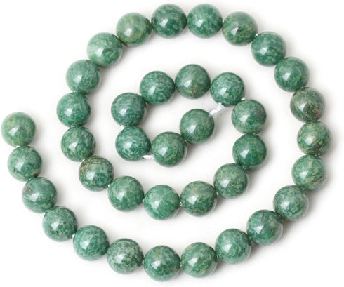 35PCS 10mm Natural African Jade Gemstone Round Loose Beads for Jewelry Making DIY Findings 1 Strand 15"...