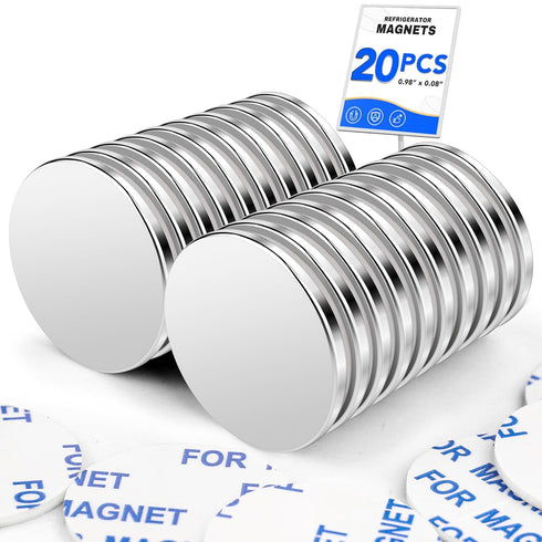 LOVIMAG Neodymium Fridge Magnets, 25x2mm Waterproof Strong Rare Earth Magnets, Powerful Refrigerator Magnets with Adhesive Backing for Craft, DIY,...