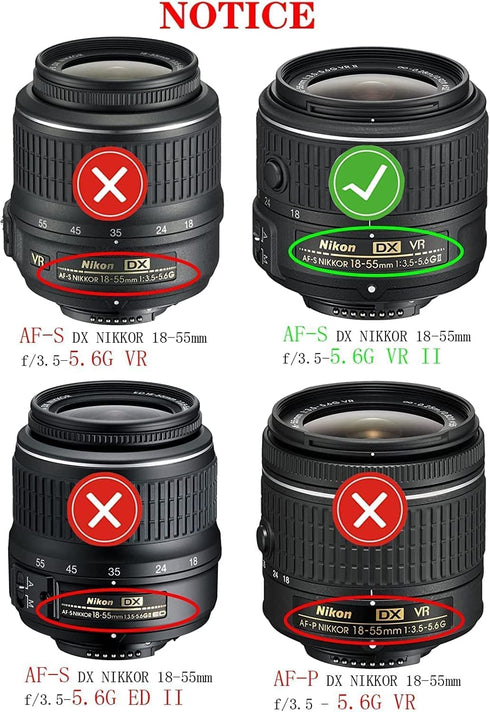 HB-69 Lens Hood Shade for Nikon AF-S(Not for AF-P) DX 18-55mm f/3.5-5.6GVR II(Not for G VR,Not for G EG II),52mm Digital Tulip Flower Lens Hood Bl...