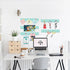 Felt Pin Board Bar Strips Bulletin Board for Bedrooms Offices Home Wall Decoration, Notice Board Self Adhesive Cork Board with 35 Push Pins for Pa...