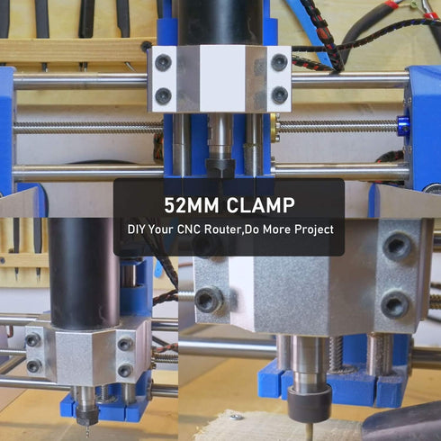 52mm Spindle Clamp Motor Bracket,Aluminium Bracket Clamp with 4pcs Screw, Motor Mounting Holder for CNC Router Machine,CNC Machine,CNC Router(52MM...