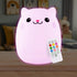Lumipets Remote Control Silicone Night Light for Kids - Cat Design with 9 Soft Colors & Sleep Timer - Rechargeable, Battery-Operated Lamp for Bedr...