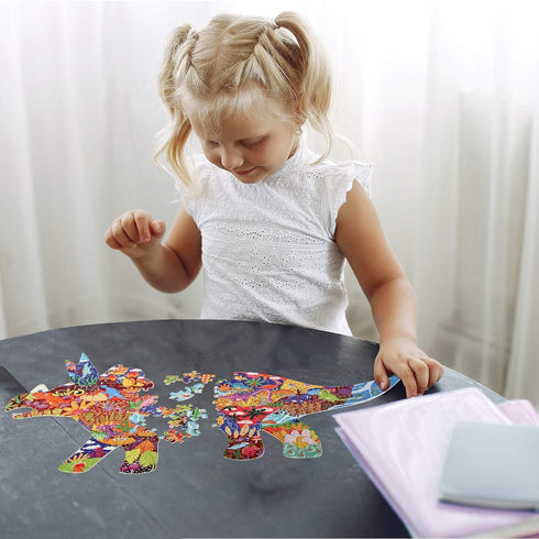 Puzzles for Kids Ages 4-6, 8-10 and Adults 200 Pieces Elephant and 150 Dinosaur Puzzle Animal Shaped Jigsaw Puzzles for Boys Girls Mom Dad Grandki...