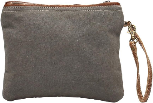 Myra Bag Adventure Begins Upcycled Canvas Wristlet Bag S-1020...