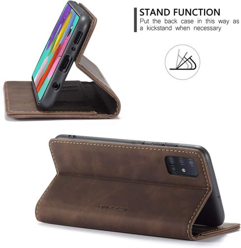 Samsung Galaxy A51 Wallet Case with Magnetic Stand Book Style Leather Flip Protective Case Wallet for Samsung Galaxy A51 4G 6.5 inch(Coffee)...
