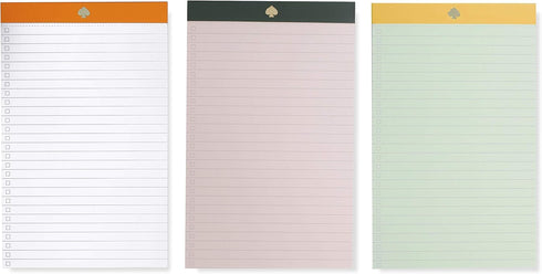 Kate Spade New York To-Do List Pad, Notepad Set of 3, Includes 50 Lined Sheets Per Memo Pad, Colorblock...