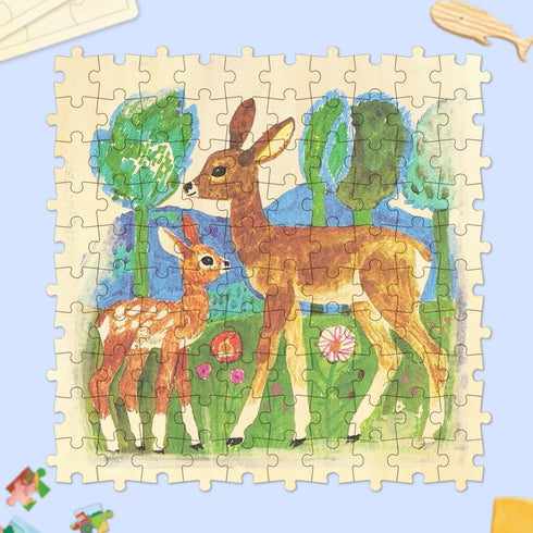 100 Blank Wooden Puzzle Pieces, Unfinished Freeform Jigsaw Puzzle Pieces for Crafts & DIY, Each Piece is 1.8x1.3 Inches to Draw on, Natural Wood P...