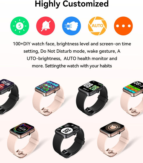 RERE ASW1 Smart Watch with Alexa Built-in,1.69 inch Fitness Tracker with 20 Sport Modes, Heart Rate, Blood Oxygen, Sleep Monitor, 5ATM Waterproof,...