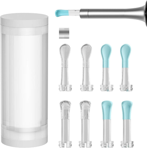 BEBIRD Ear Wax Removal Original Replacement Ear Spoon, 4 Pcs Silicone Ear Spoons, 4 Pcs PC Ear Spoons and 1 Alloy Screw Ring, Great Ear Spoons Acc...