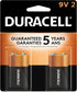 Duracell Coppertop 9V Battery, 2 Count Pack, 9-Volt Battery with Long-lasting Power, All-Purpose Alkaline 9V Battery for Household and Office Devi...
