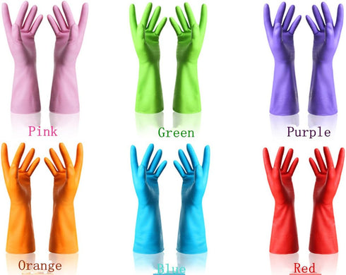 4 Pair Waterproof Reusable Dishwashing Nitrile Gloves for Car-washing Laundry Household Cleaning Medium...