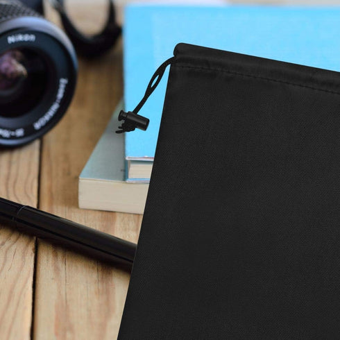 Drawstring Bag - Nylon Cinch and Ditty Stuff Pouch with Toggle (7 x 9-12 pack, Black)...