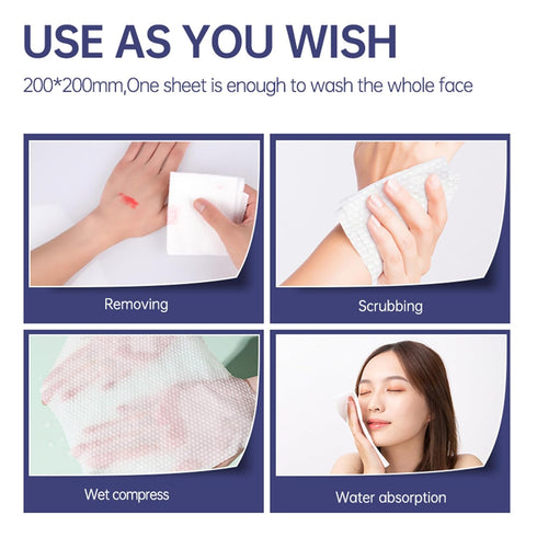 Face Clean Towels, 100 Count Ultra Thick Disposable face towels Facial Wash Cloth for Sensitive Skin, Lint- free Facial Tissue, Skincare and Makeu...