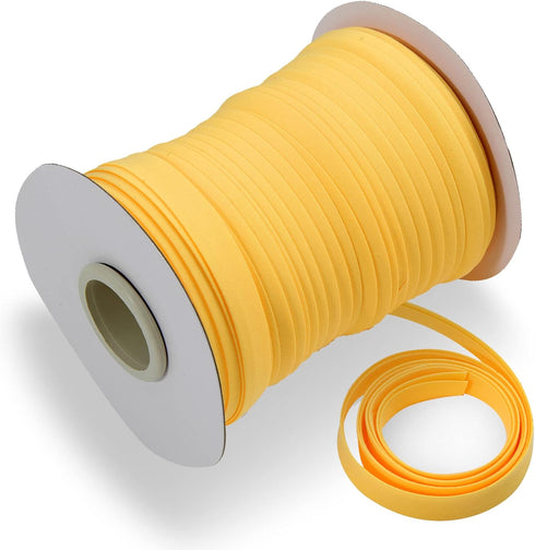 Tewadoo Bias Tape Double Fold 1/2 Inch - Orange Yellow 55 Yards Polyester Binding Tape for Sewing, Quilt Binding, Hemming, Seaming and Fabric Pipi...