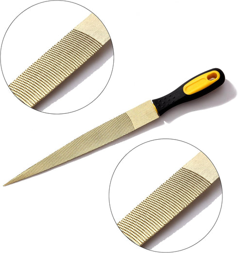 Wood File, Needle File Set Wood Files for Wood Working Wood Rasp Files Tools Golden Tapered Wood Rasp with Rubber Handle in Gift Bag for Carving 2...