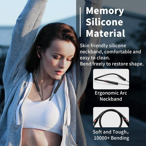 Neckband Bluetooth Headphones Wireless Earbuds for Samsung S24 Ultra S23 FE S22 A53 A14, Sport Headphones HiFi Stereo Surround Sound Volume Ear Bu...